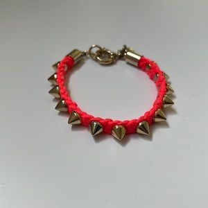 JCrew neon and gold spike bracelet